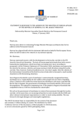 Statement by the Delegation of Norway in response to the address by the Minister of Foreign Affairs of Armenia, H.E. Mr. Ararat Mirzoyan