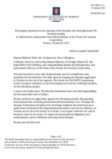 Statement by the Delegation of Norway in response to the opening statement by H.E. Mr. Josip Brkić, Deputy Minister of Foreign Affairs of Bosnia and Herzegovina
