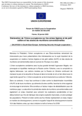 Déclaration de l’Union européenne sur les armes légères et de petit calibre et les stocks de munitions conventionnelles