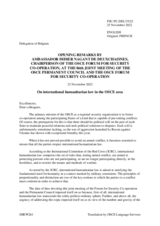 Opening Remarks by Ambassador Nagant de Deuxchaisnes on "International Humanitarian Law in the OSCE Region"