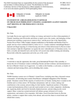 Statement by the Delegation of Canada on the Russian Federation’s ongoing aggression against Ukraine