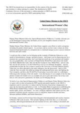 Statement by the Delegation of the United States of America on the International Women’s Day