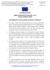 Statement by the Swedish EU Presidency on the political prisoners in Belarus