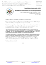 Statement by the Delegation of the United States of America in response to the report by the Secretary General
