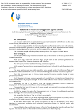 Statement by the Delegation of Ukraine on the Russian Federation’s ongoing aggression against Ukraine
