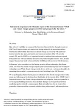 Statement by the Delegation of Norway in response to the thematic report of the Secretary General “OSCE and Climate Change: Progress in 2022 and Prospects For the Future”