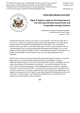 Statement by the Delegation of the United States of America on the importance of the international rules-based order and co-operation among countries