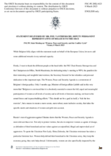 Statement by the Delegation of Belgium on “UNSCR 1325 Women, Peace and Security”