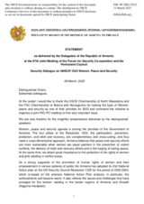 Statement by the Delegation of Armenia on “UNSCR 1325 Women, Peace and Security”