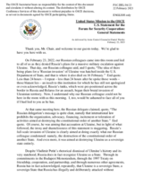 Statement by the Delegation of the United States of America on the Russian war of aggression against Ukraine