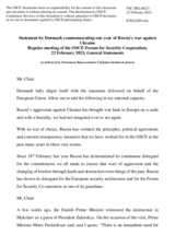 Statement by the Delegation of Denmark on the Russian war of aggression against Ukraine