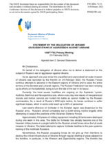Statement by the Delegation of Ukraine on the Russian war of aggression against Ukraine