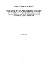 Concluding Document of the Third Follow-up Meeting, Vienna, 4 November 1986 to 19 January 1989