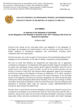 Statement by the Delegation of Armenia in response to the statement by the Delegation of Azerbaijan