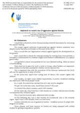Statement by the Delegation of Ukraine on the Russian Federation’s ongoing aggression against Ukraine