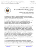 Statement by the Delegation of the United States of America on the Russian Federation’s ongoing aggression against Ukraine