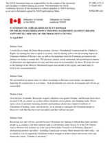 Statement by the Delegation of Canada on the Russian Federation’s ongoing aggression against Ukraine