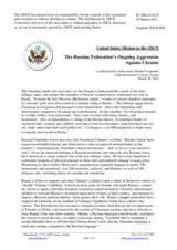 Statement by the Delegation of the United States of America on the Russian Federation’s ongoing aggression against Ukraine