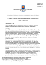 Statement by the Delegation of Norway on the Russian Federation’s ongoing aggression against Ukraine