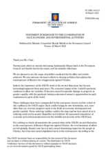 Statement by the Delegation of Norway in response to the report by the Co-ordinator of OSCE Economic and Environmental Activities, Ambassador Igli Hasani