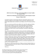Statement by the Delegation of Norway on the International conference on “Protecting Children in Armed Conflict: Our Common Future”, to be held in Oslo on 5 and 6 June 2023