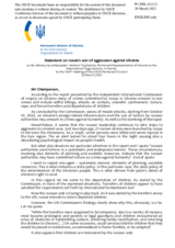 Statement by the Delegation of Ukraine on the Russian Federation’s ongoing aggression against Ukraine