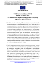 Statement by the Swedish EU Presidency on the Russian Federation’s ongoing aggression against Ukraine