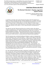 Statement by the Delegation of the United States of America on the Russian Federation’s ongoing aggression against Ukraine
