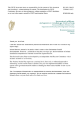 Statement by the Delegation of Ireland in response to the statement by the Delegation of the Russian Federation