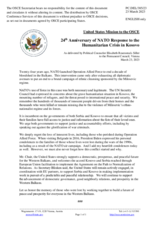 Statement by the Delegation of the United States of America on the 24th anniversary of NATO’s response to the humanitarian crisis in Kosovo