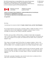 Statement by the Delegation of Canada, also on behalf of Iceland, Norway and the United Kingdom, on the political repression in Russia