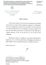 Response by the Delegation of the Holy See to the Questionnaire on Anti-Personnel Mines and Explosive Remnants of War