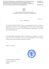 Information Exchange by the Delegation of Estonia on Conventional Arms Transfer