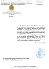 Response by the Delegation of Kazakhstan to the Questionnaire on Anti-Personnel Mines and Explosive Remnants of War