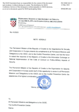 Response by the Delegation of Croatia to the Questionnaire on the Code of Conduct on Politico-Military Aspects of Security
