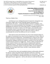 Statement by the Delegation of the United States of America on the security dialogue on capacity development in humanitarian mine action