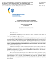 Statement by the Delegation of Ukraine on the Russian war of aggression against Ukraine