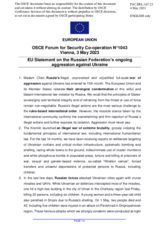 Statement by the Swedish EU Presidency on the Russian war of aggression against Ukraine
