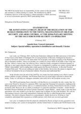 Statement by the Delegation of the Russian Federation on the special military operation to denazify and demilitarize Ukraine