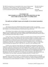 Statement by the Swedish EU Presidency on the Security dialogue on Small Arms and Light Weapons and Stockpiles of Conventional Ammunition in South-East Europe