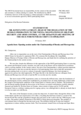 Statement by the Delegation of the Russian Federation in response to the opening statement by H.E. Mr. Josip Brkić, Deputy Minister of Foreign Affairs of Bosnia and Herzegovina