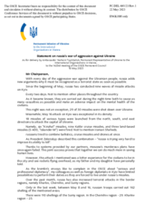 Statement by the Delegation of Ukraine on the Russian Federation’s ongoing aggression against Ukraine