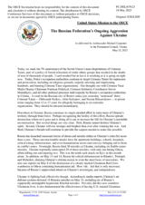 Statement by the Delegation of the United States of America on the Russian Federation’s ongoing aggression against Ukraine