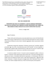 Intervento dell’Italia sul Rapporto della Missione di esperti indipendenti nell’ambito del Meccanismo di Mosca invocato da 38 stati partecipanti dell’OSCE