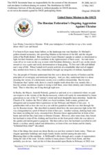Statement by the Delegation of the United States of America on the Russian Federation’s ongoing aggression against Ukraine