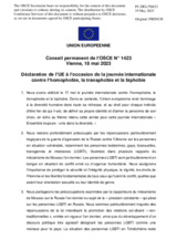 Déclaration de l’UE à l’occasion de la journée internationale contre l’homophobie, la transphobie et la biphobie