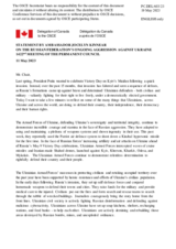 Statement by the Delegation of Canada on the Russian Federation’s ongoing aggression against Ukraine