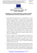 Statement by the Swedish EU Presidency on the Moscow Mechanism invoked by 45 participating States