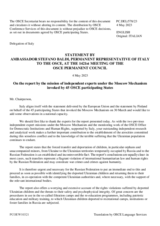 Statement by the Delegation of Italy on the Moscow Mechanism invoked by 45 participating States