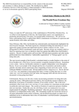 Statement by the Delegation of the United States of America on the World Press Freedom Day, observed on 3 May 2023